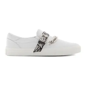 AMIRI White Bandana Chain Slip-On Sneakers