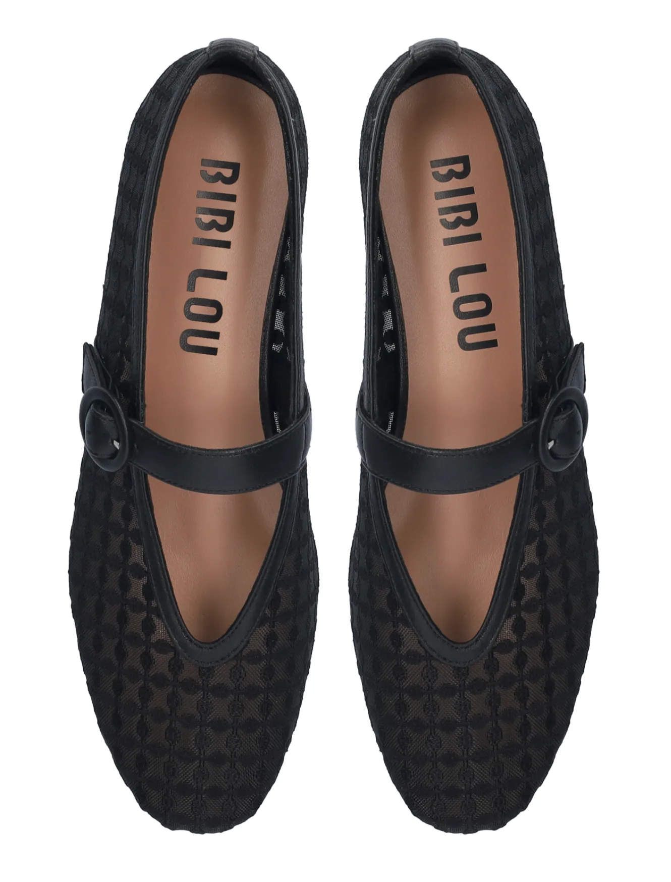 Bibi Lou Naila Mesh Black Ballerinas