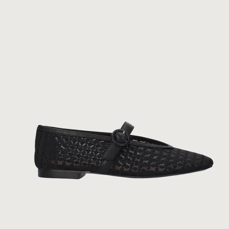 Bibi Lou Naila Mesh Black Ballerinas