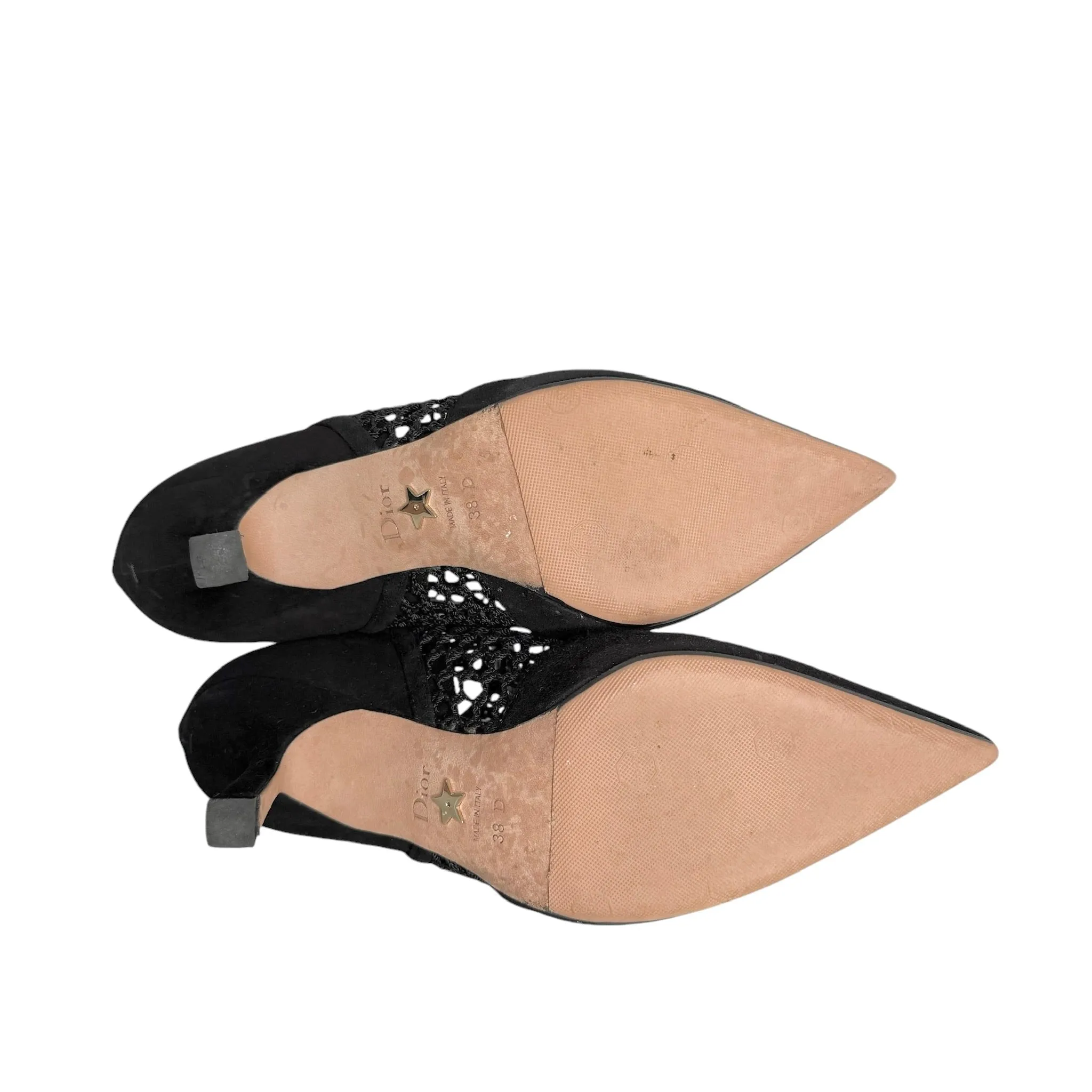 Black Suede & Crochet Boots - 8