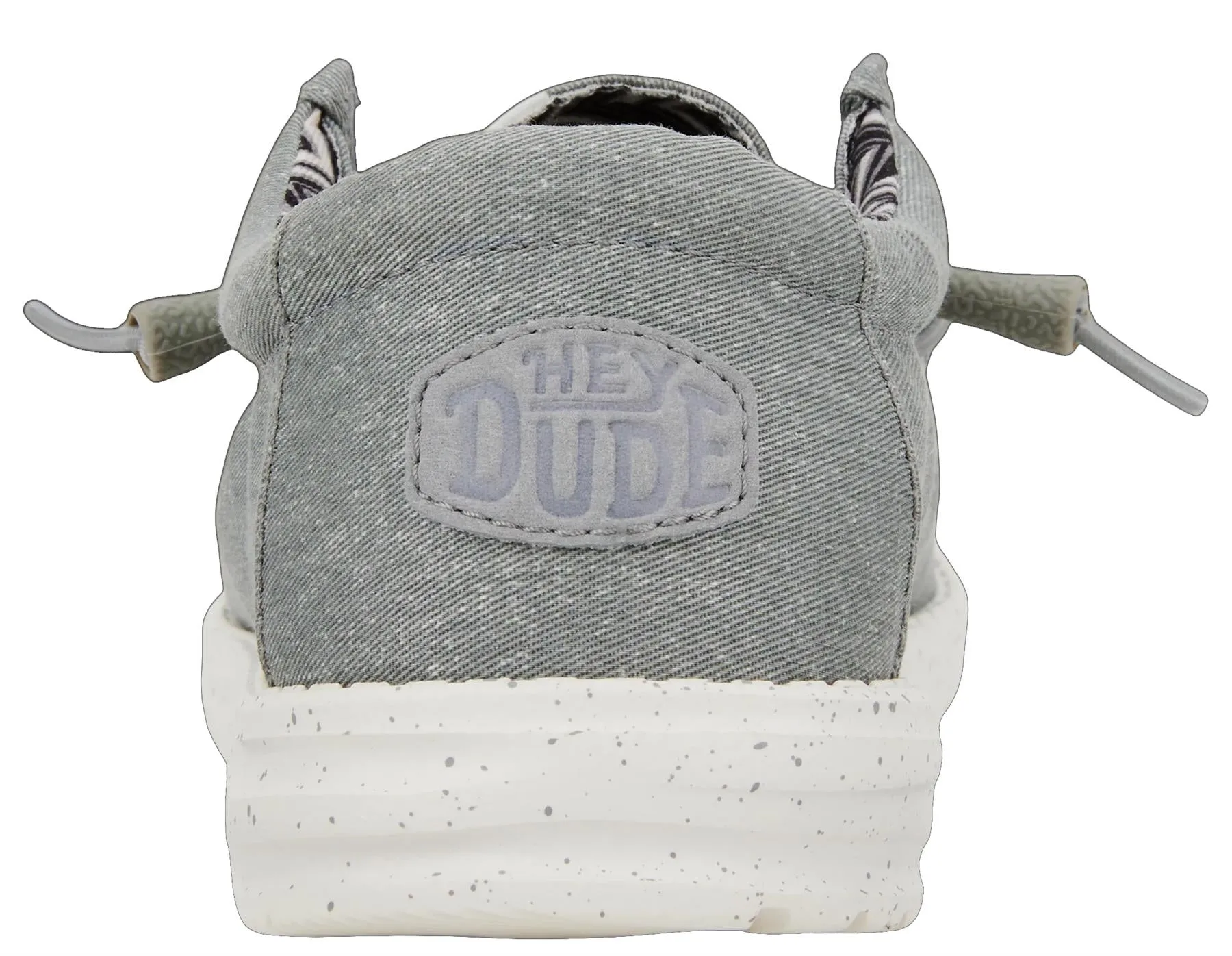 Hey Dude Wally Light Grey Canvas Mens Lace Up Shoes