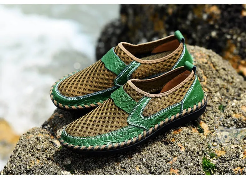 Hnzxzm Summer Loafers Shoes Men Mesh Breathable Summer Shoes Flat Mens Casual Shoes Male Brand Footwear Big Size 45 ZHK063