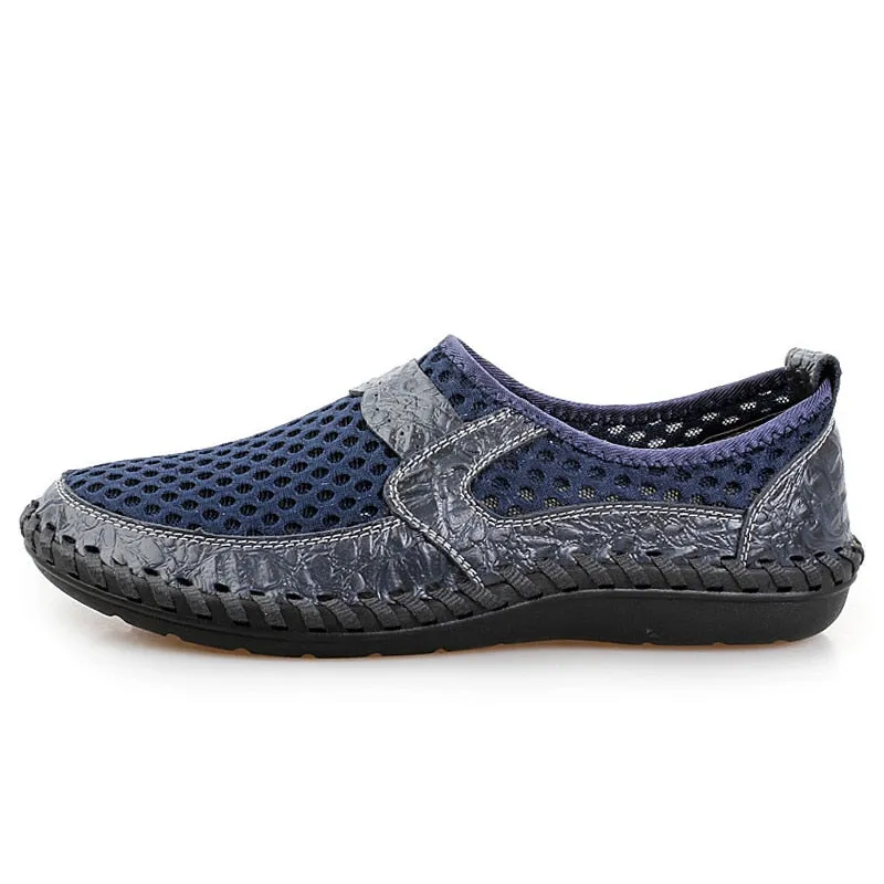 Hnzxzm Summer Loafers Shoes Men Mesh Breathable Summer Shoes Flat Mens Casual Shoes Male Brand Footwear Big Size 45 ZHK063