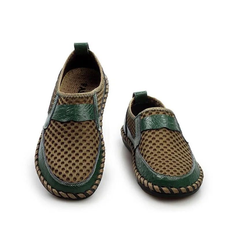 Hnzxzm Summer Loafers Shoes Men Mesh Breathable Summer Shoes Flat Mens Casual Shoes Male Brand Footwear Big Size 45 ZHK063