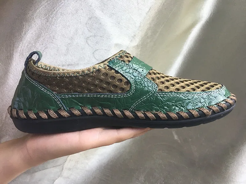 Hnzxzm Summer Loafers Shoes Men Mesh Breathable Summer Shoes Flat Mens Casual Shoes Male Brand Footwear Big Size 45 ZHK063