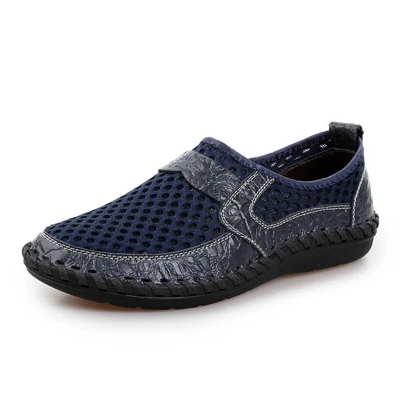 Hnzxzm Summer Loafers Shoes Men Mesh Breathable Summer Shoes Flat Mens Casual Shoes Male Brand Footwear Big Size 45 ZHK063