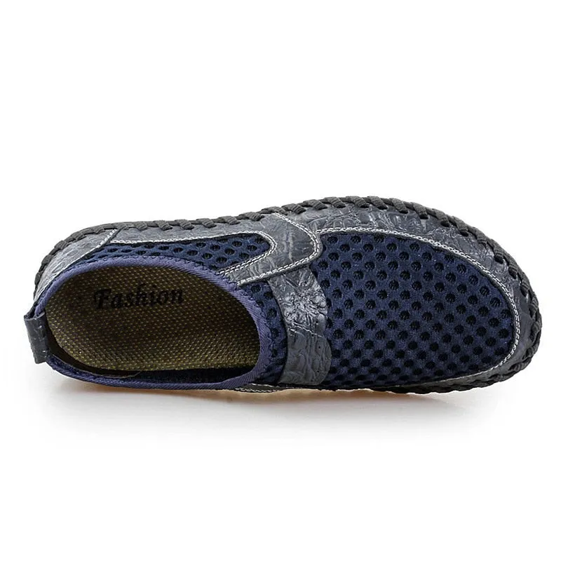 Hnzxzm Summer Loafers Shoes Men Mesh Breathable Summer Shoes Flat Mens Casual Shoes Male Brand Footwear Big Size 45 ZHK063
