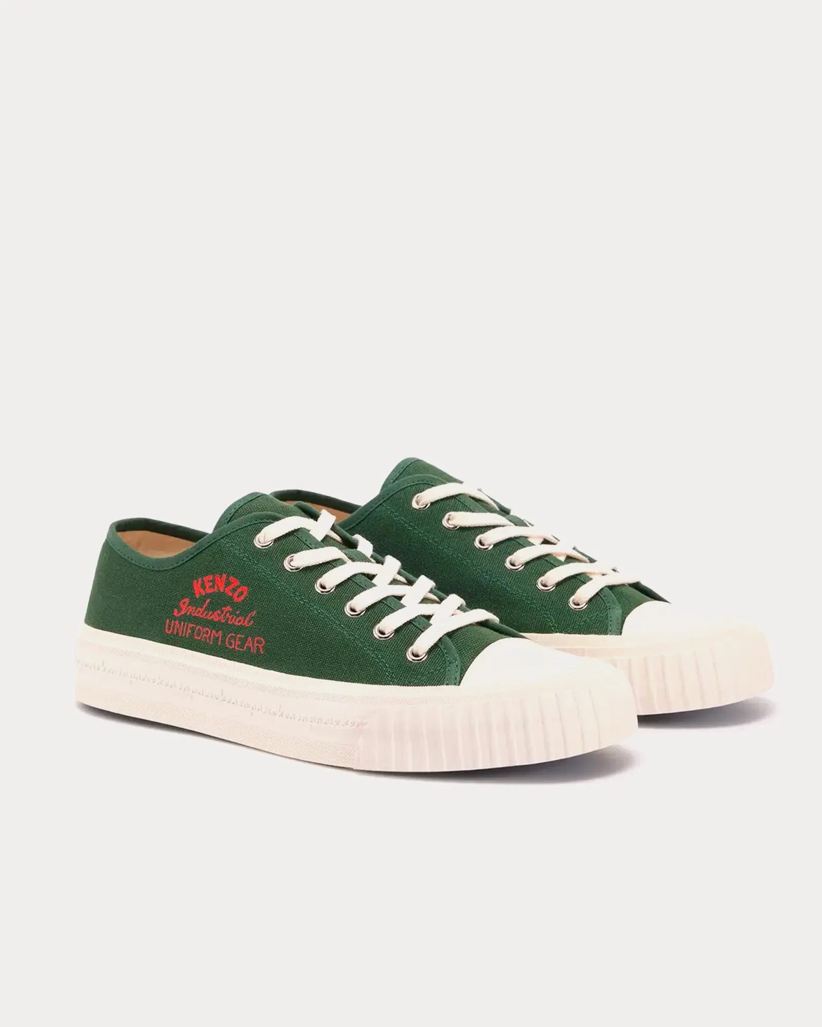 Kenzo Foxy Canvas Dark Khaki Low Top Sneakers