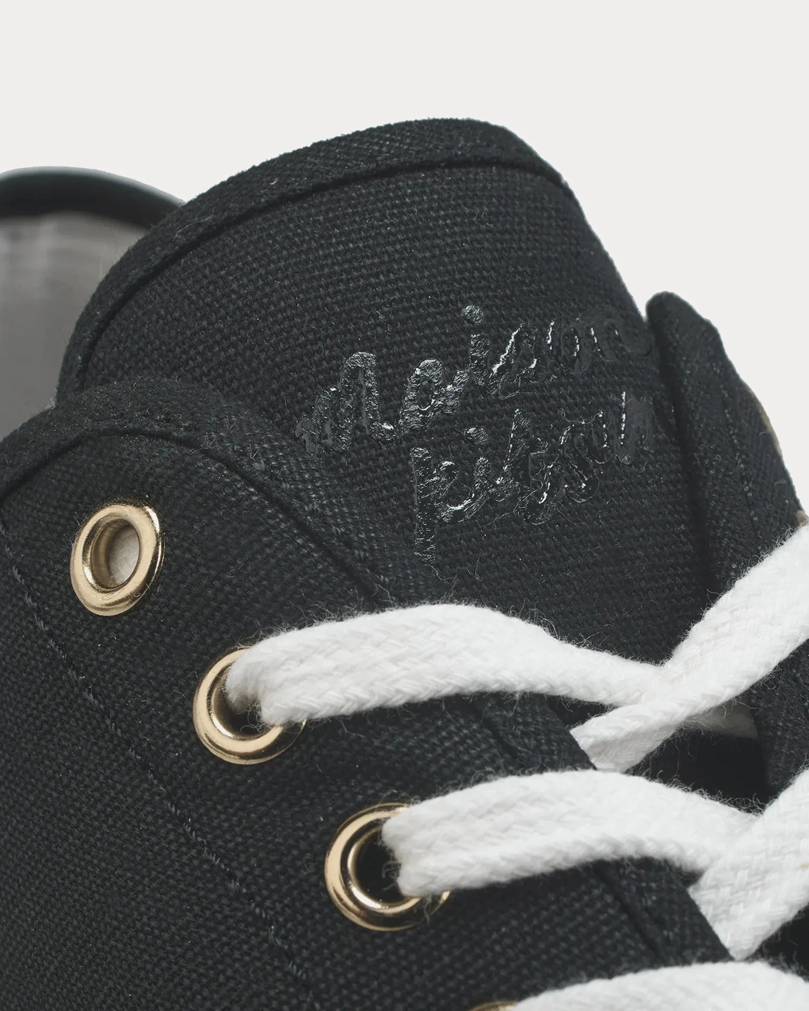 Lace-Up Canvas Black Low Top Sneakers