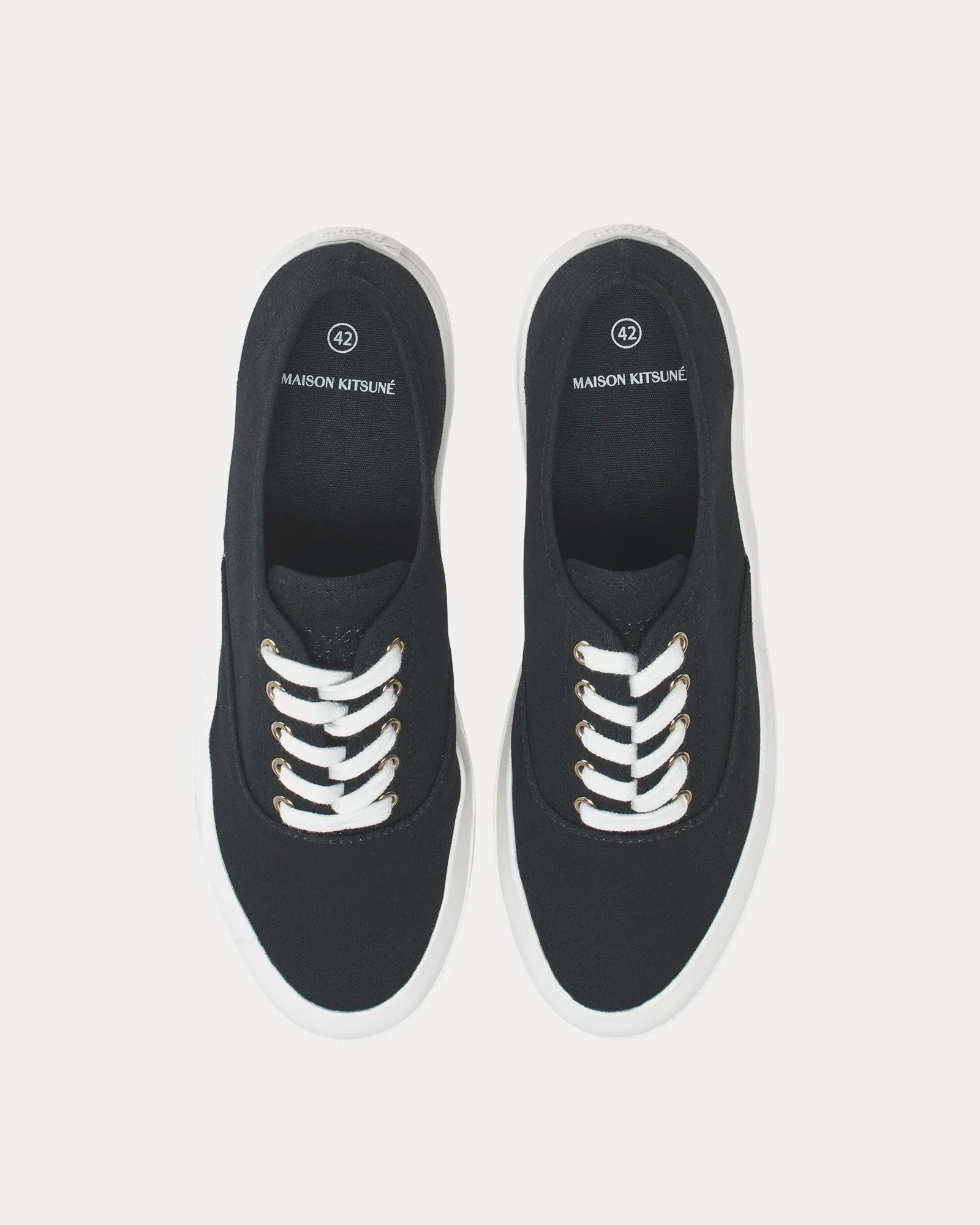 Lace-Up Canvas Black Low Top Sneakers