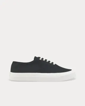 Lace-Up Canvas Black Low Top Sneakers