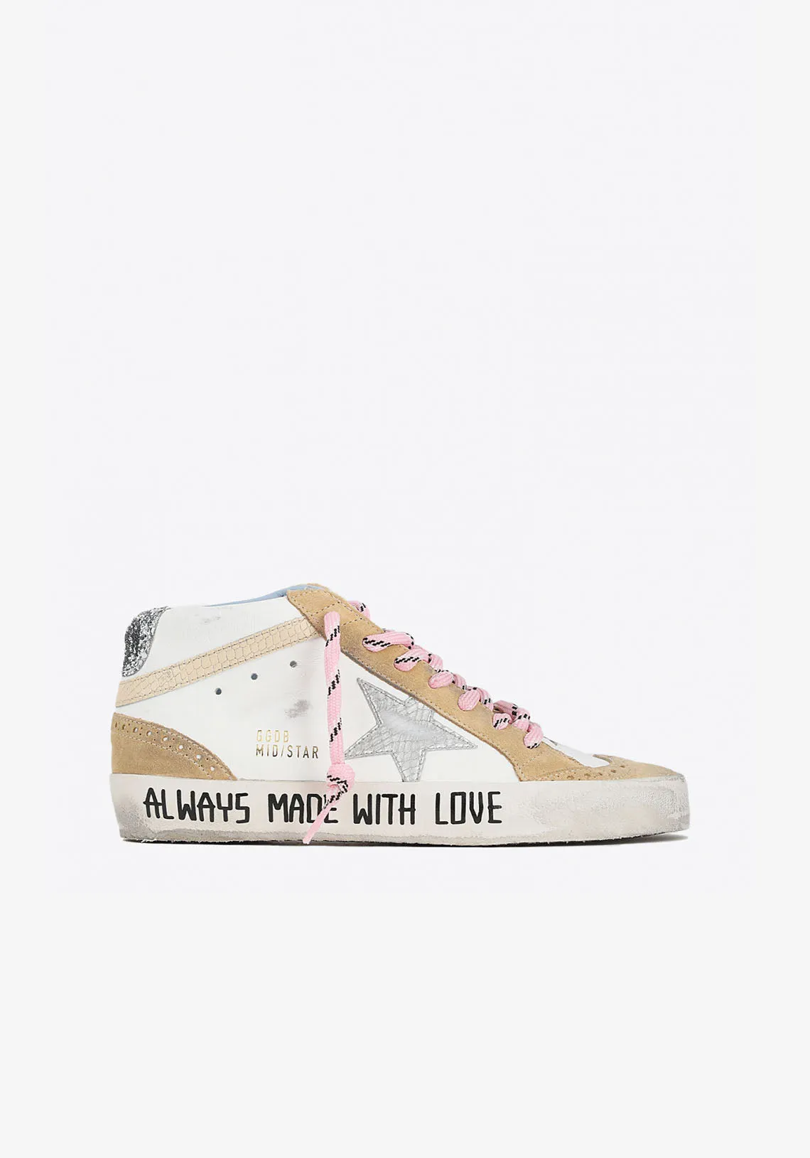 Mid Star Leather Upper Snake Print Fabric Star Python Print Wave Suede Spur Glitter Heel Serigraph