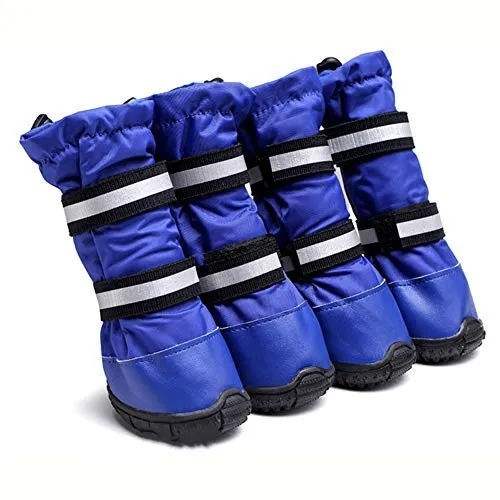 OMEM Non-Slip Waterproof and Snow Shoes for Dogs Large Model Dog Ski Boot