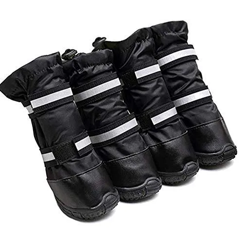 OMEM Non-Slip Waterproof and Snow Shoes for Dogs Large Model Dog Ski Boot