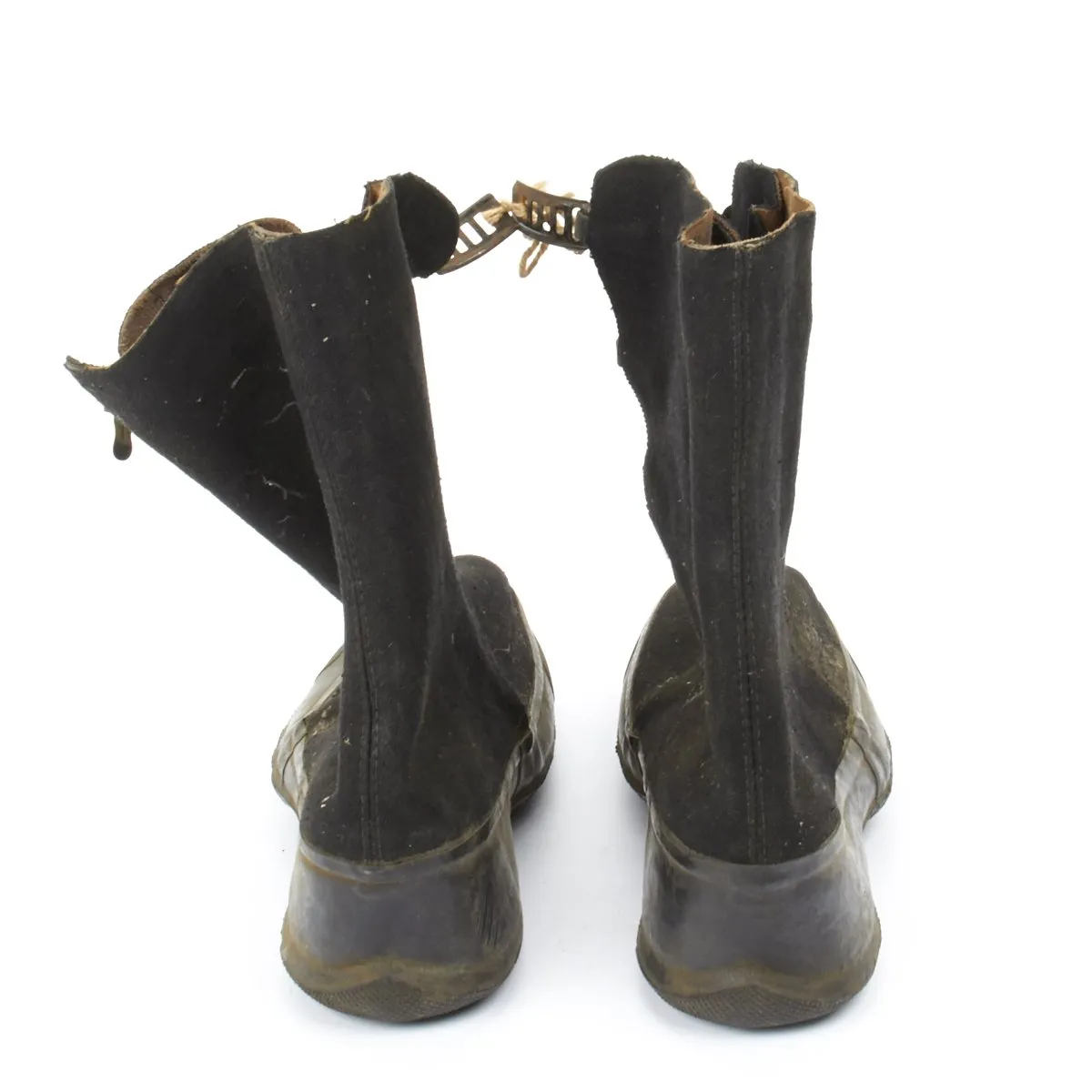 Original U.S. WWII Arctic Rubber Overshoes with 4 Buckle Cloth Top- Mickey Mouse Boots
