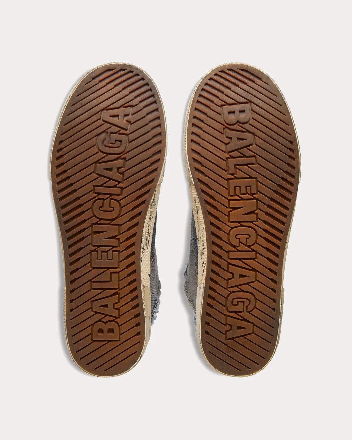 Paris Mule Destroyed Denim & Rubber Blue Slip On Sneakers