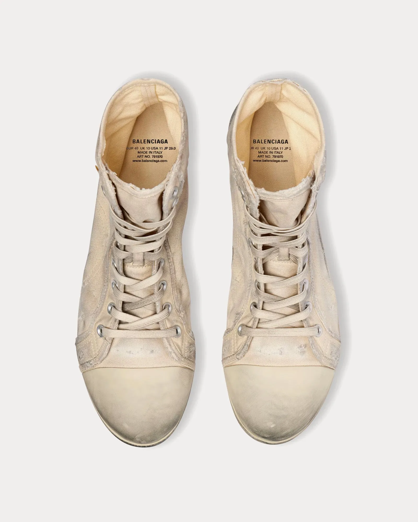 Paris Ultra Flat Recycled Canvas White High Top Sneakers