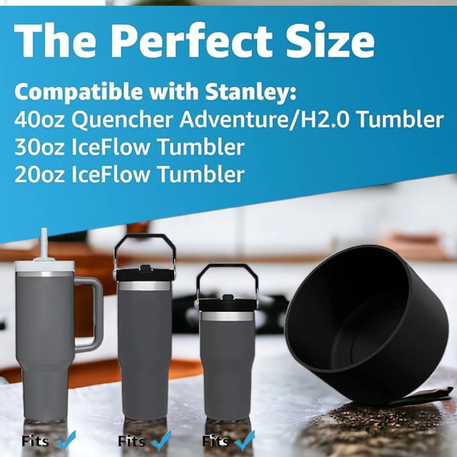Personalized Silicone Boot for Stanley Quencher Tumbler, Silicone Bottom for Stanley Cup, Protective Anti-Slip Boot, Stanley Cup accessories