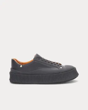 Platform Leather Dark Grey Low Top Sneakers
