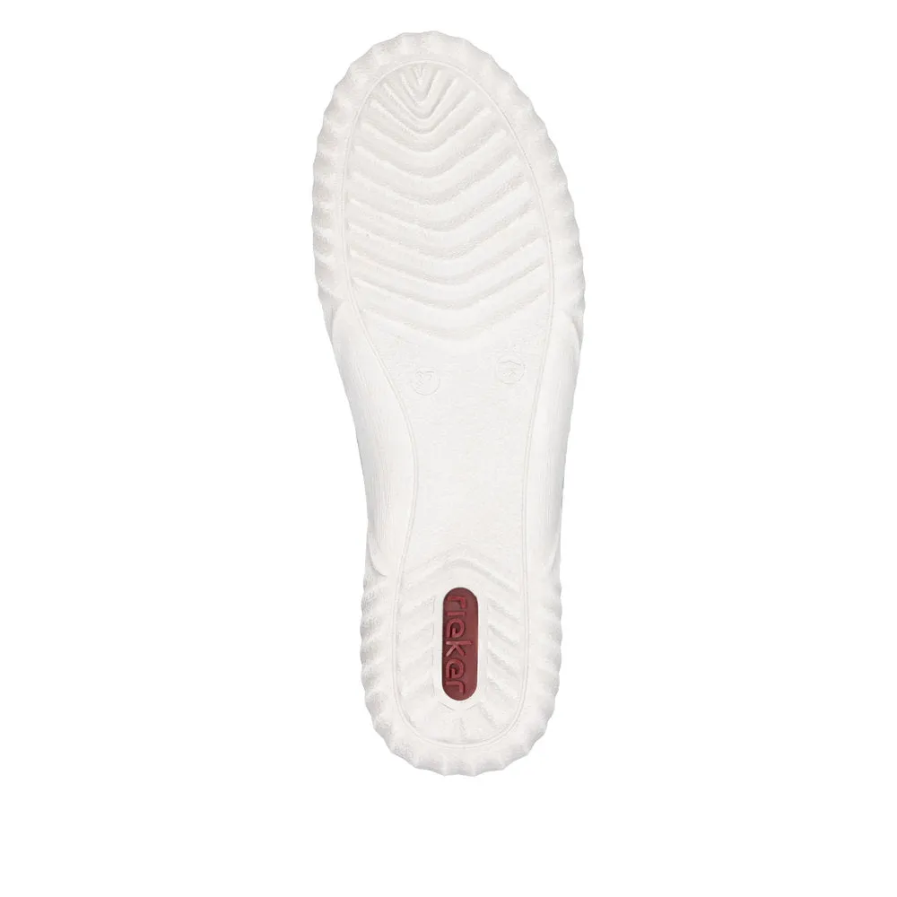 Rieker Ladies Zip Side Lace Up Suede Sneaker