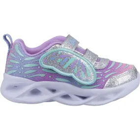Skechers Infant Girls Twisty Brights Wingin' It Light Up Trainers - Silver