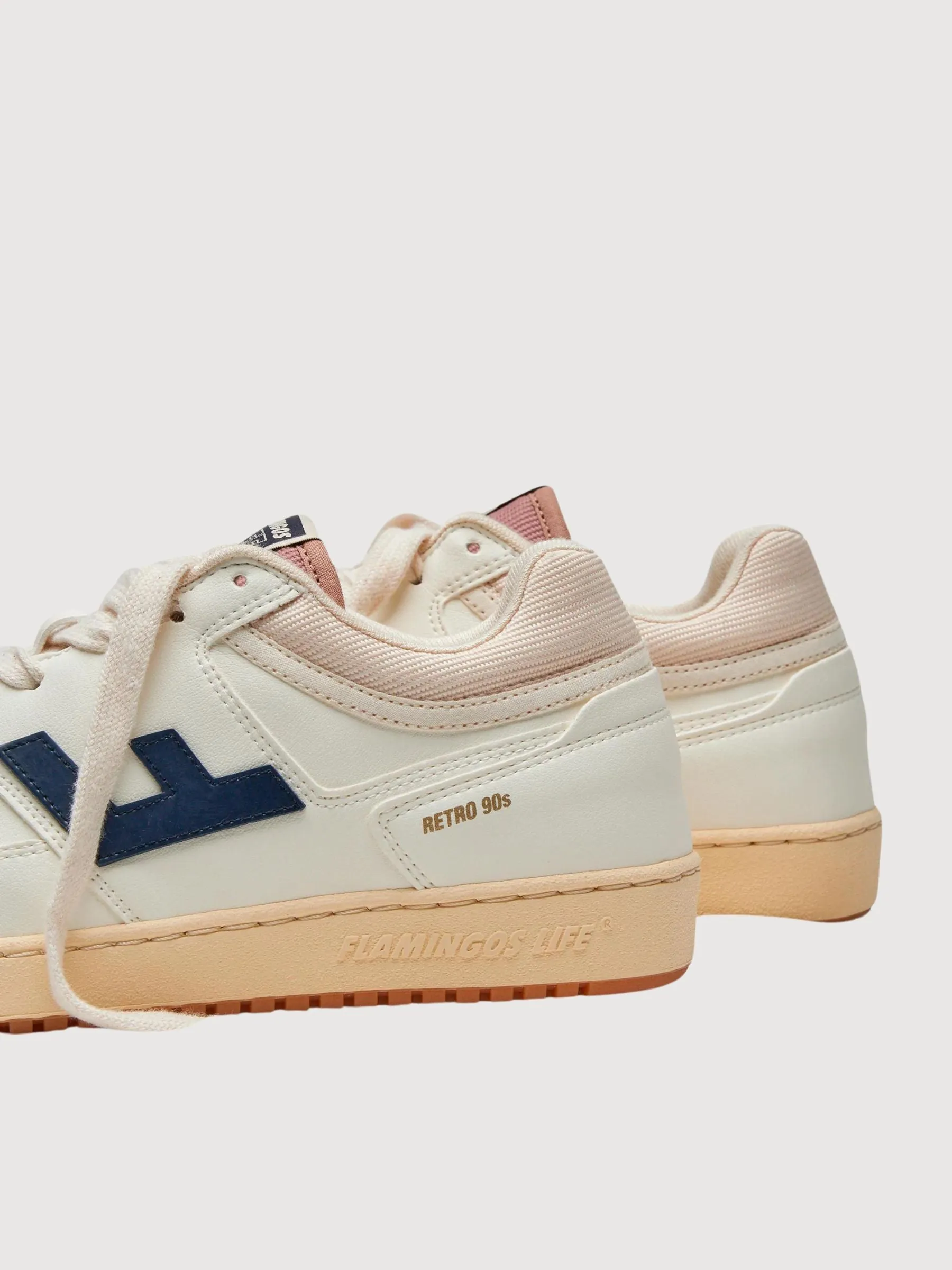 Sneakers Retro 90s Navy Caramel Vegan | Flamingos Life