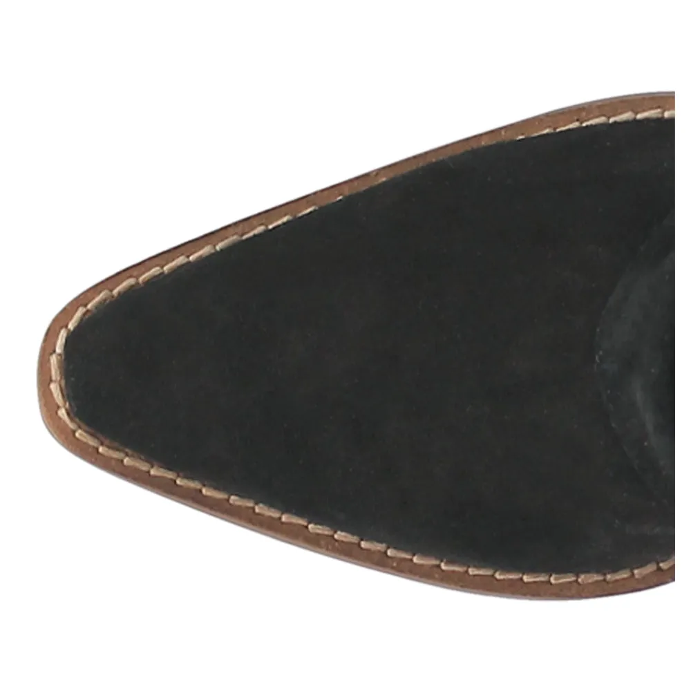 Spirit Trail Studded Embroidered Fringe Snip Toe Pull On Cowboy Boots