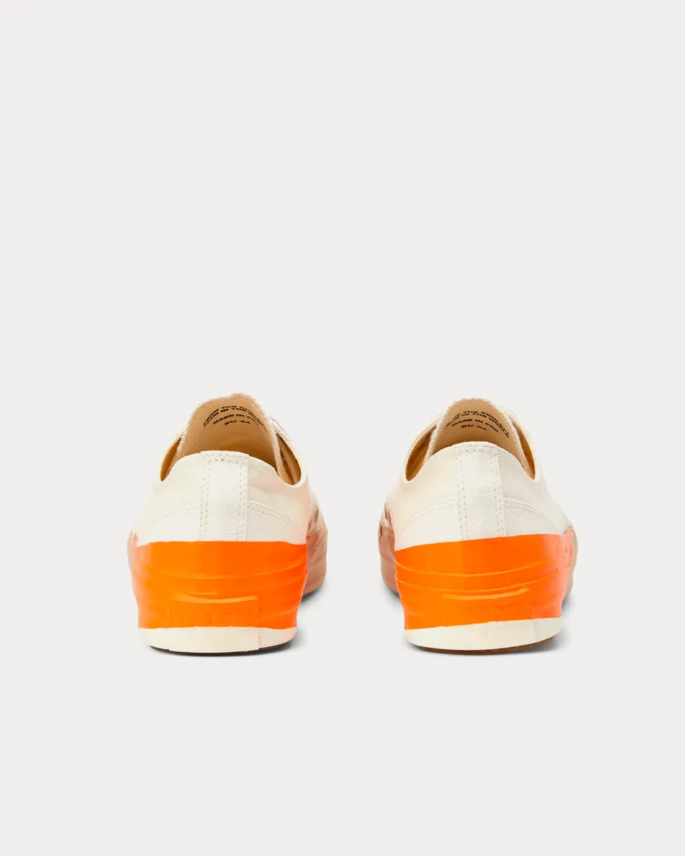 Tape Appliqued Vulcanized Canvas White / Orange Low Top Sneakers