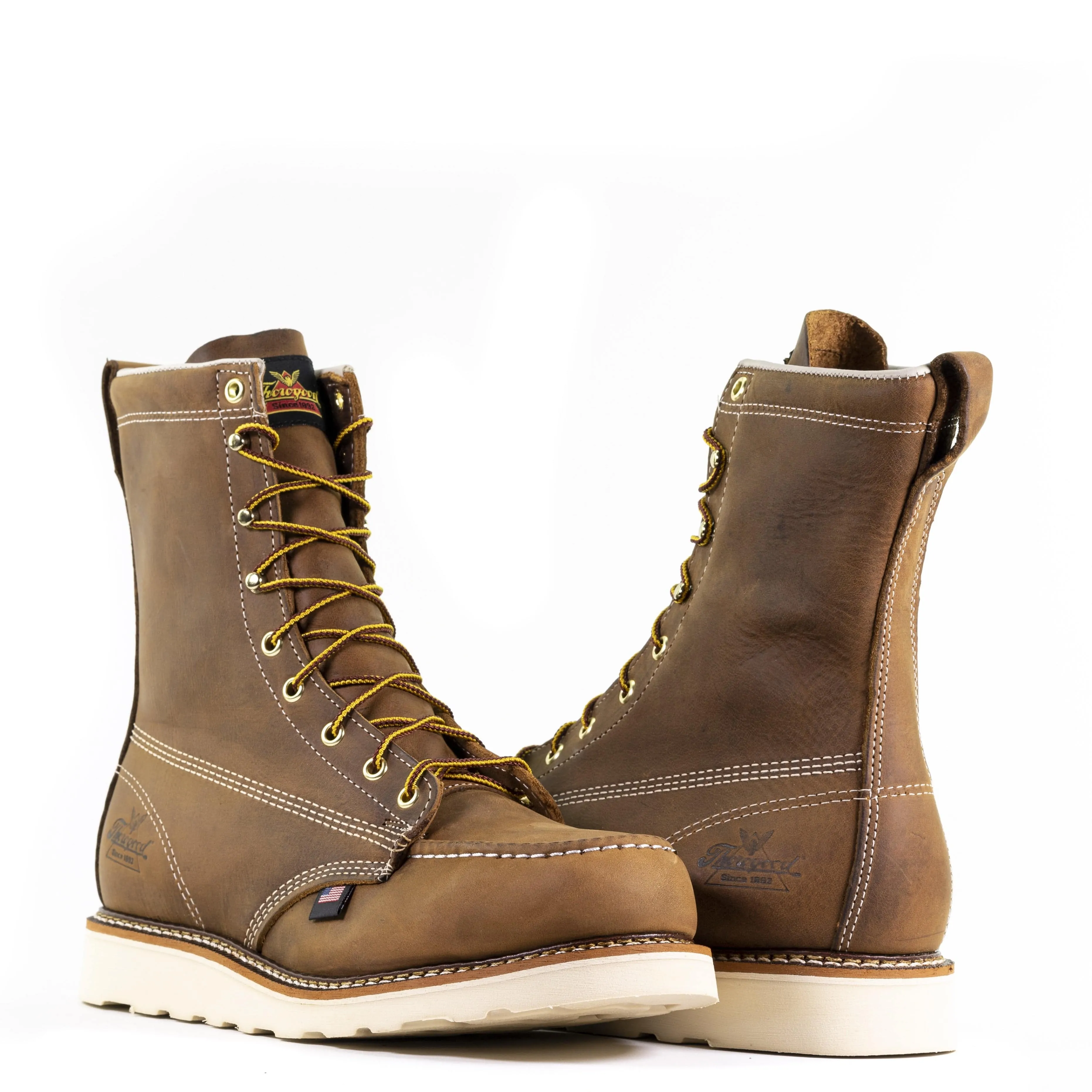 Thorogood American Heritage 8” Trail Crazyhorse Safety Toe Moc Toe Maxwear Wedge