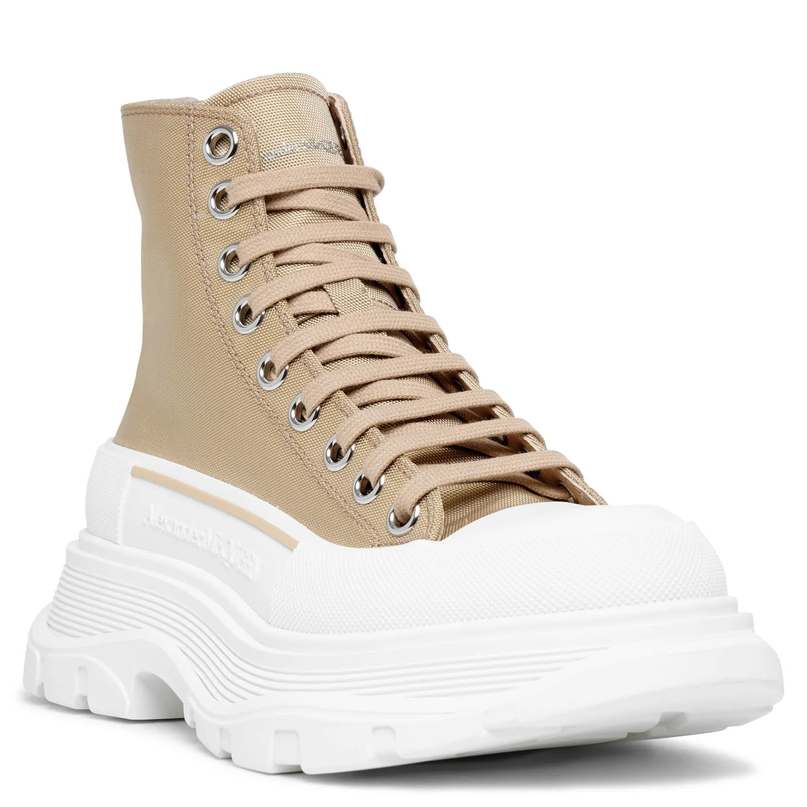 Tread slick beige canvas high top