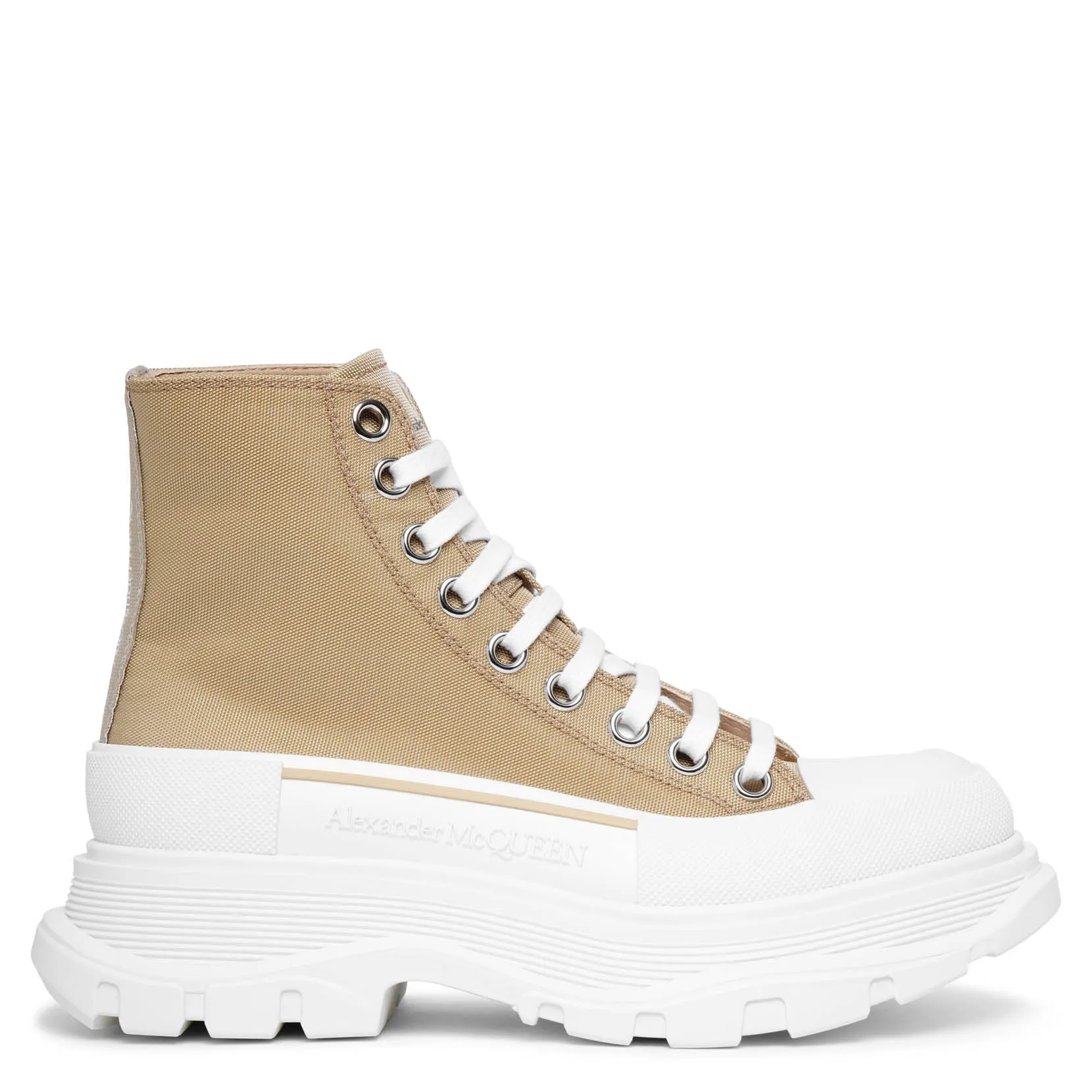 Tread slick beige canvas high top
