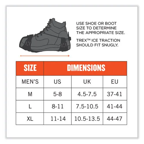 Trex 6310 Adjustable Slip-on Ice Cleats, X-large, Black, Pair, Ships In 1-3 Business Days