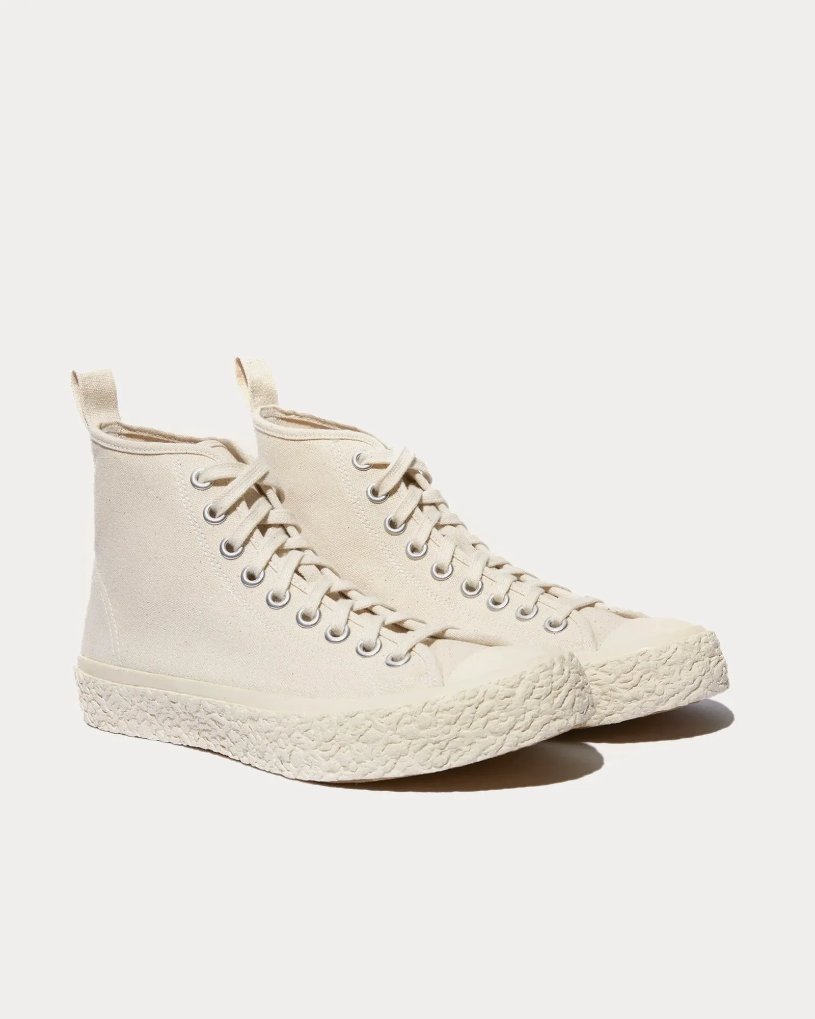 Vulcanised Ecru High Top Sneakers
