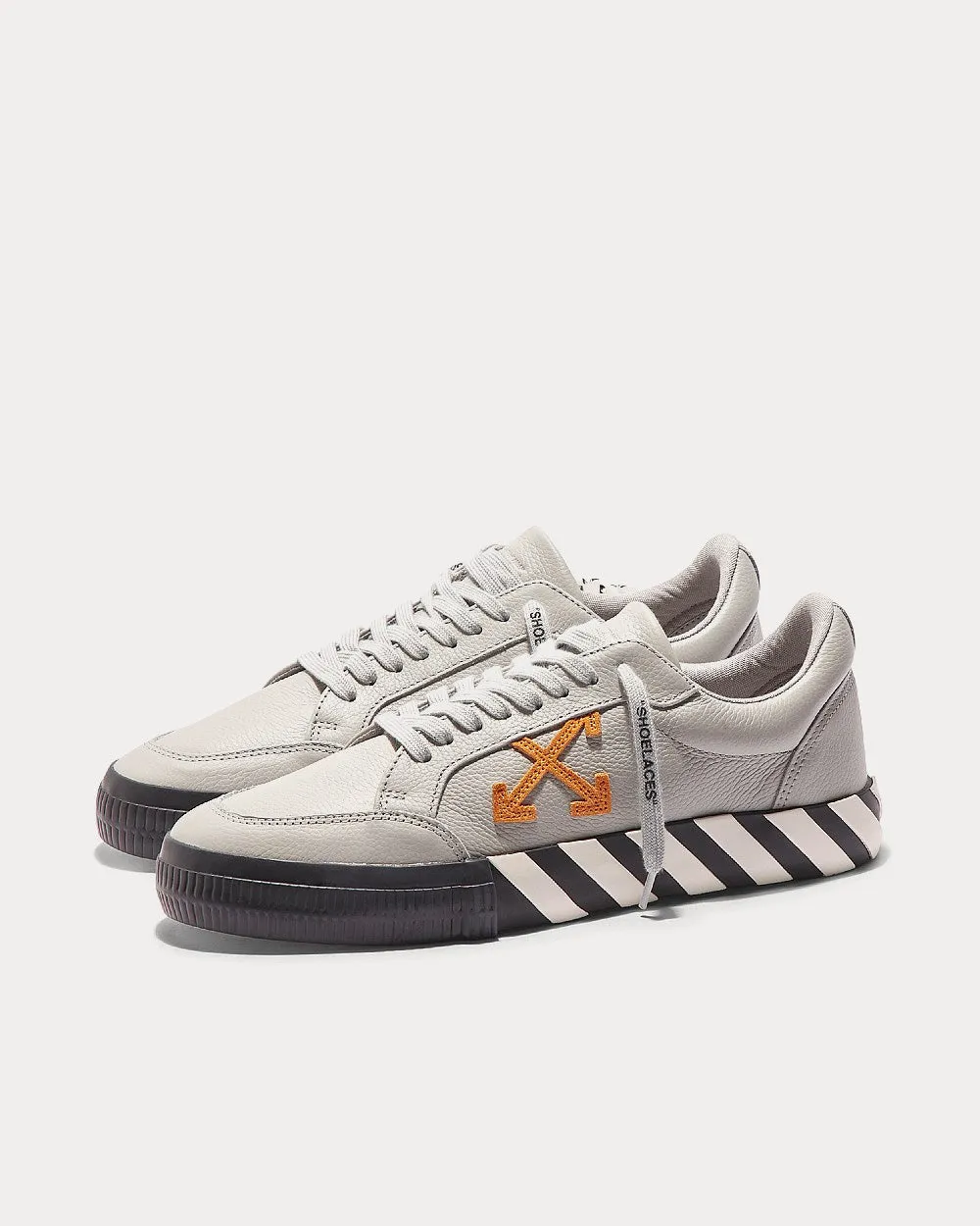 Vulcanized Leather Grey Low Top Sneakers
