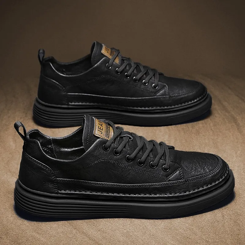 Vulcanized Sneakers For Men Trend Casual Leather Shoes Tenis Luxury Trainer Race Korean Mens Walking Running Jogging Shoes