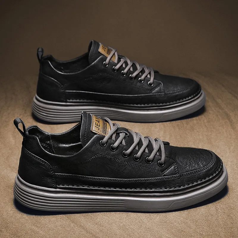 Vulcanized Sneakers For Men Trend Casual Leather Shoes Tenis Luxury Trainer Race Korean Mens Walking Running Jogging Shoes