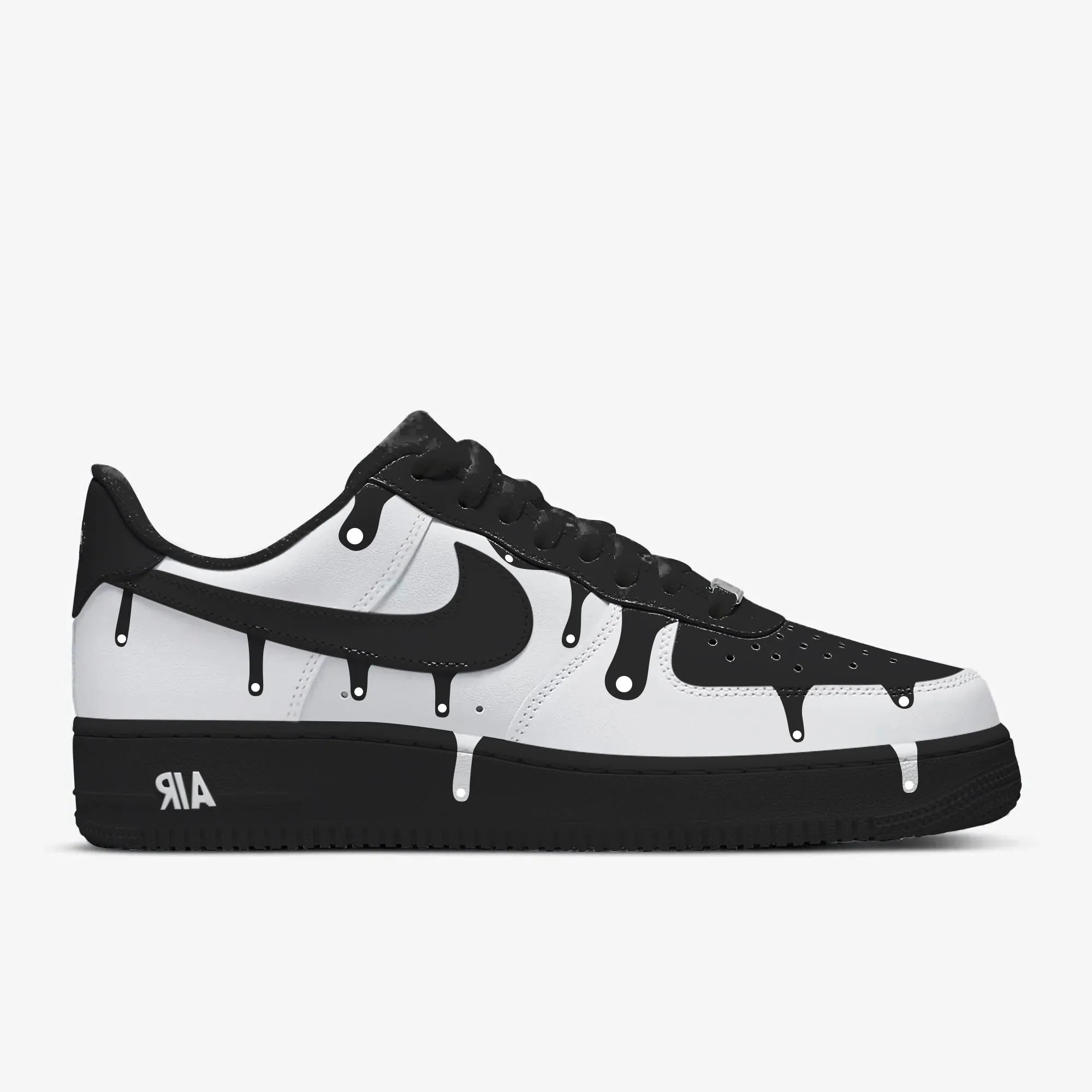 White Cartoon Drip Black AF1