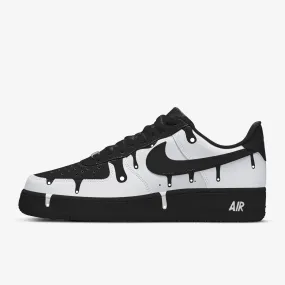 White Cartoon Drip Black AF1