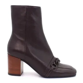 Women's Ankle Boot in Calf Leather Cioccolato Dark Brown (MP2842)