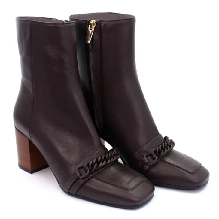 Women's Ankle Boot in Calf Leather Cioccolato Dark Brown (MP2842)