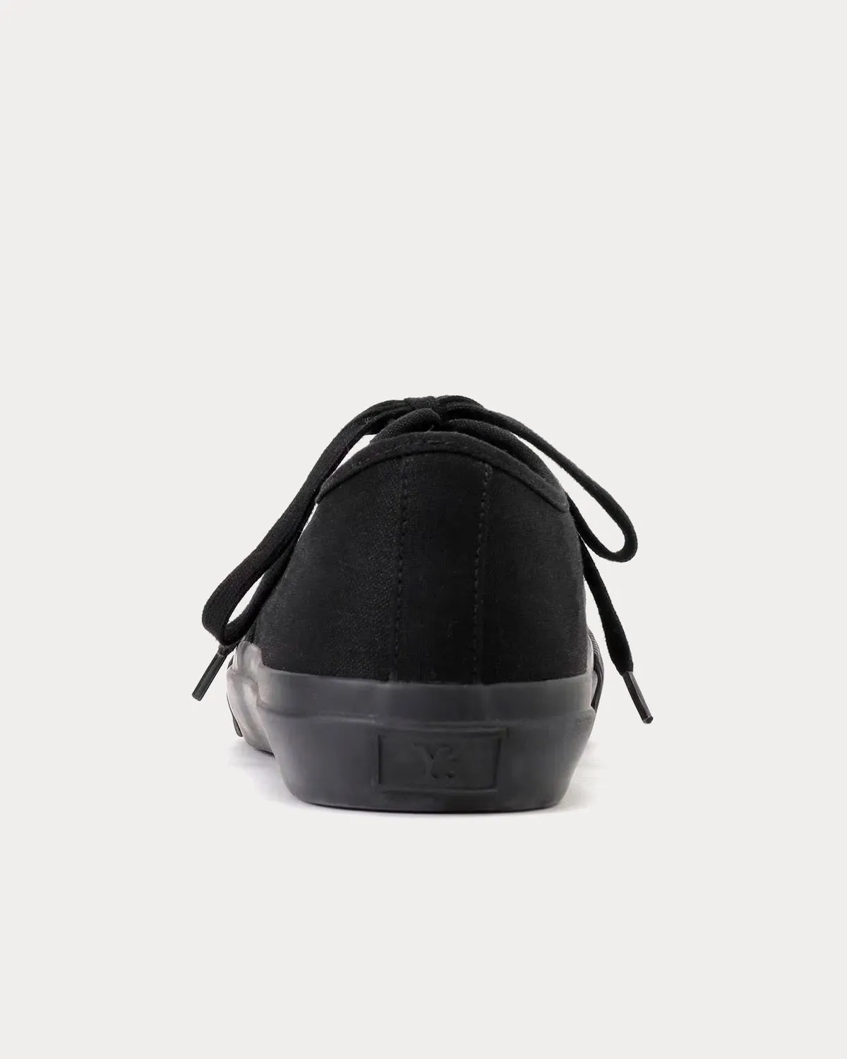 Y's No.9 Flat Canvas Black Low Top Sneakers